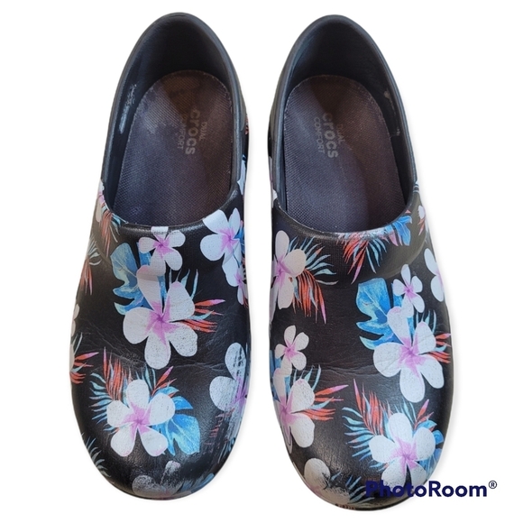 Crocs Dual Comfort Floral Clogs Women's 6 - Picture 2 of 8